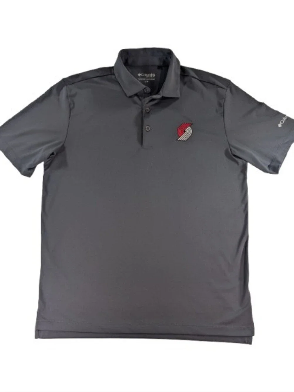 Columbia Golf Portland Trail Blazers Polo Shirt Charcoal Gray Men’s Large NBA